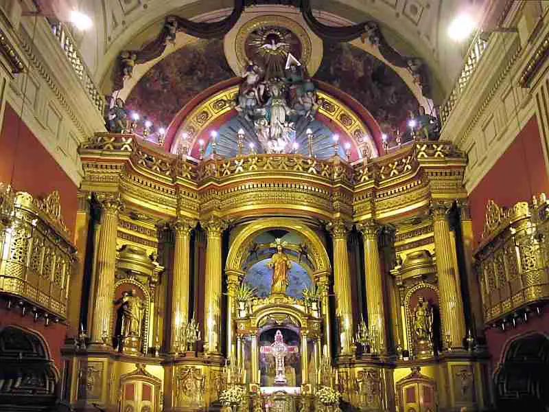 Gilded Altar, Cathedral of Lima, Peru.